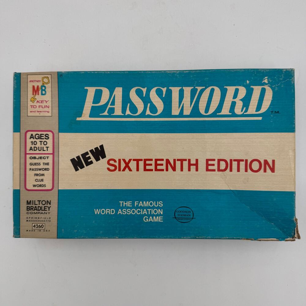 Vintage Password Board Game 16th Edition 1970